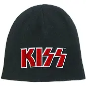 Ginza.se KISS: Unisex Beanie Hat/Red on White Logo (Black)