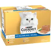 Gourmet Purina Gold Mousse med kanin, nötkött, kalvkött, lamm våtfoder katt (85g)