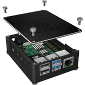 Icy Box -kåpa för Raspberry Pi 4 i alu/akryl