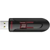 SanDisk UFM 128GB USB CRUZER GLIDE 3.0, 128 GB, USB Type-A, 3.2 Gen 1 (3.1 Gen 1), Glide, Sort, Rød