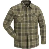 Pinewood Finnveden Checked Padded Overshirt - Jaktoliv/Terracotta (Storlek: Large)