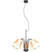 QAZQA Klassisk pendellampa svart med gyllene lampskärm 5-ljus - Nona