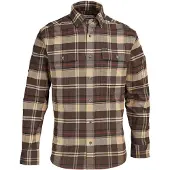 Chevalier Men's Heron Flannel Shirt Soil Brown Checked