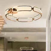 Schuller Valencia LED taklampa Colette, Mässing / guld, Vardagsrum / matsal, Aluminium / grå / zink, Modern, LED-taklampa