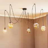 Emibig Glas pendellampa Starla LIGHTING, dimbar, Svart, Vardagsrum / matsal, Glas, Modern, Pendellampa