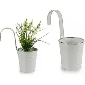 Usorteret Ibergarden hängande blomkruka i plåt, vit, Ø 13 cm