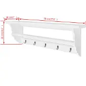 vidaXL Hatthylla MDF barockstil vit