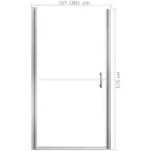 vidaXL Duschdörr, härdat glas, 100x178 cm