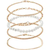 About You Armband 'Sandra' guld / pärlvit