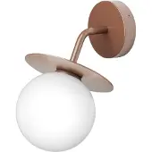 Nuura utomhusvägglampa Liila, bredd 16 cm, brons/opal dimbar, Brun / mässing, Metall, Skandinavisk