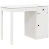 vidaXL Skrivbord vit 100x50x75 cm massiv furu