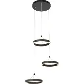 QAZQA Hänglampa svart rund inkl LED 3-stegs dimbar 3-ljus - Lyani