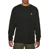 Carhartt WIP - T-shirts - L/S Chase T-Shirt Black / Gold för Unisex - Storlek M - Svart