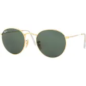 Ray-Ban Solglasögon Runda Metall 3447 001 Guld Grön 50mm