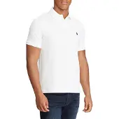 Ralph Lauren för män. 710666998002 Polotröja i vit piké med skräddarsydd passform (XXL), Casual, Bomull, Kort ärm