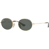 Ray-Ban Oval Unisex Guld Grön G-15 Solglasögon