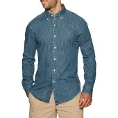 Ralph Lauren Skjorta blå denim / konjak / vit