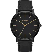 Nixon The Porter Leather all black / gold Storlek Uni
