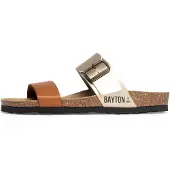 Bayton Pantolette 'Valence' camel / guld