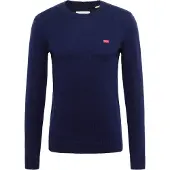 Levi's för män. A4320-0001 Original Housemark marinblå tröja (S), Casual, Ull, Lång ärm, Marino