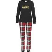 LASCANA Pyjamas guld / ljusgrå / eldröd / svart