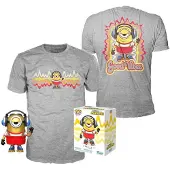 Funko POP! Minions Och T-shirt: Exklusiv Metallisk Rullskridskoåkande Stuart-figur