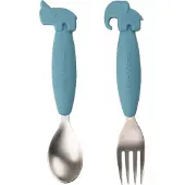 Done by Deer Bestickset - 2-pack - Blue - - One Size - Barnbestick