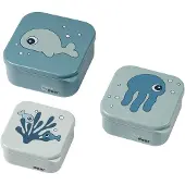 Done by Deer Snackslåda - Sea Friends - 3-pack - Blå - - One Size - Matlåda