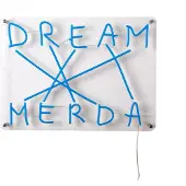 Seletti LED-dekorerad vägglampa Dream-Merda, blå dimbar, Blå, Vardagsrum / matsal, Syntetmaterial, Design
