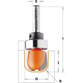 Cmt Hålkärlsfräs ; S=1/4''; D=19 mm; med kullager