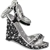 Glamour Woman's Charm Link Glamour GS2-01 svart (4 cm)