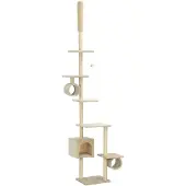 vidaXL Katt Klösträd med sisalpelare 260 cm beige