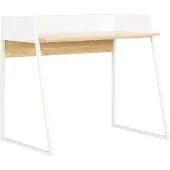 vidaXL Skrivbord vit och ek 90x60x88 cm