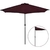 vidaXL Balkongparasoll aluminiumstång vinröd 270x144x222 cm halv