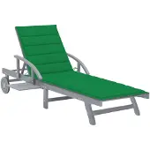 vidaXL Solsäng med dyna massivt akaciaträ