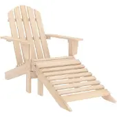vidaXL Adirondackstol med fotpall massivt granträ