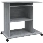 vidaXL Datorbord grå sonoma-ek 80x50x75 cm konstruerat trä