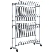 vidaXL Skoställ, Med Hjul, Silverfärgad, 89X27X120 Cm