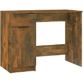 vidaXL Skrivbord rökfärgad ek 100x50x75 cm konstruerat trä
