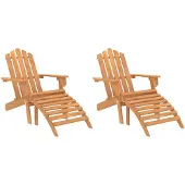 vidaXL Adirondackstolar med fotstöd 2 st massivt akaciaträ