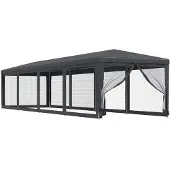 vidaXL Partytält med 10 sidoväggar i nät 3x12 m HDPE antracit