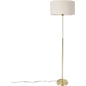 QAZQA Golvlampa justerbar guld med ljusgrå skärm 50 cm - Parte