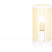 QAZQA Orientalisk bordslampa vit med rotting 12 cm - Akira