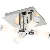 QAZQA Modern badrums taklampa krom 4-ljus IP44 - Bath