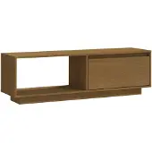 vidaXL TV-bänk honungsbrun 110x30x33,5 cm massiv furu