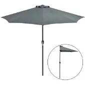 vidaXL Balkongparasoll m. aluminiumstolpe antracit 270x144 cm halvrunt