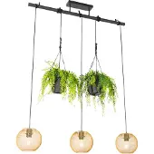 QAZQA Industriell pendellampa guld 3-ljus - Flor