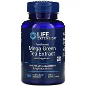 Life Extension Mega grönt teextrakt 98% polyfenoler - 100 Vcaps, en per dag koncentrerad antioxidant med låg koffein