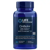 Life Extension Innehåller Cinsulin, Insea2 och Crominex 3+, 90 vegetabiliska kapslar
