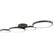 QAZQA Taklampa svart inkl. LED 3-stegs dimbar 4-ljus - Lupolo